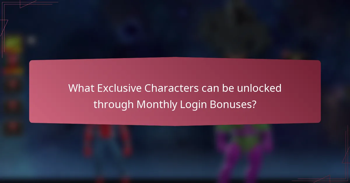 What Exclusive Characters can be unlocked through Monthly Login Bonuses?